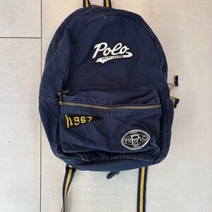 Polo by Ralph Lauren Blue Backpack with Yellow Accents